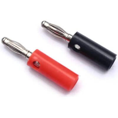 Banana Plug Male 4mm connector - 1 Pair Black and Red