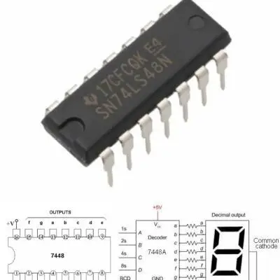 7448 74ls48 BCD TO 7-SEGMENT DECODER
