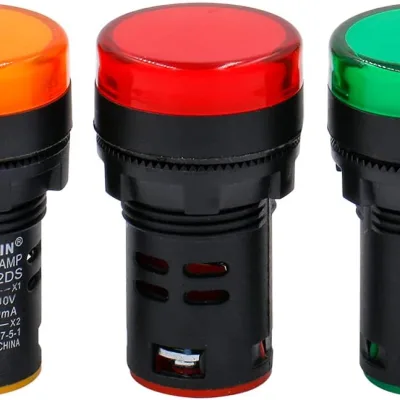 Industrial Indicator Light JiGoIndia with 22mm Mounting Hole - LED, Waterproof, Signal, Pilot Lamp for Machinery and Control Panels