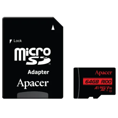 Apacer 64GB microSDXC UHS-I U1, Class10, R100 AP64GMCSX10UB-R