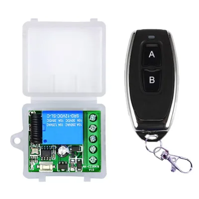 433 MHz Wireless Remote Control Switch | 12V DC 1-Channel Relay Receiver Module & On/Off Remote