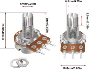 Variable Resistor Rotary Potentiometer 25 51KBufAKCAL. AC UF10001000 QL80