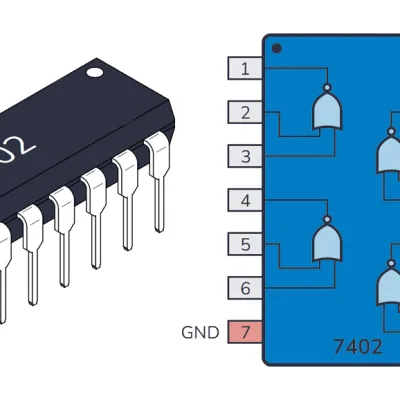 IC 7402, 74LS02, 74HC02 NOR Gate