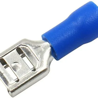 Electrical Crimp Spade Terminal – Blue Insulated Female Connector, 16-14 AWG -10PCS