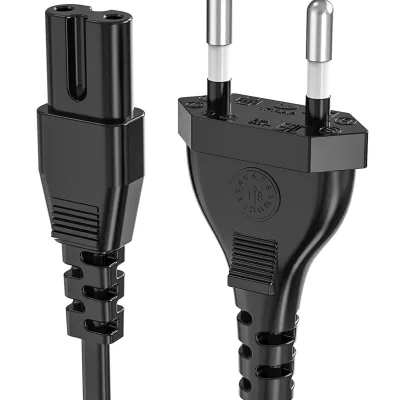 2-Pin AC Power Cable Cord – 6ft, 2.5A 250V | Compatible with Laptop Adapters, Printers, Cameras, PS2/PS3, DVD Players