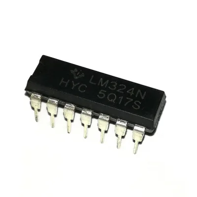 LM324 Quad Op-Amp IC – 4-Channel Operational Amplifier for Signal Processing and Analog Circuits