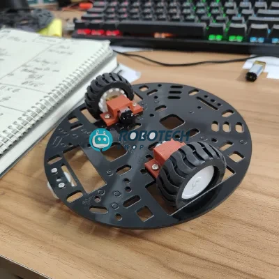 Round Robot Chassis – Pololu-Style Design, Laser-Cut Black 3mm Acrylic (Made in Bangladesh) | পোলোলু স্টাইল রাউন্ড রোবট চ্যাসিস – ৩মিমি কালো অ্যাক্রিলিক, লেজার কাট (বাংলাদেশে তৈরি)