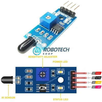 KY-026 Flame Sensor Module for Arduino & Raspberry Pi – 4-Pin Infrared Fire Detector with Analog & Digital Output – KY-026 ফ্লেম সেন্সর মডিউল