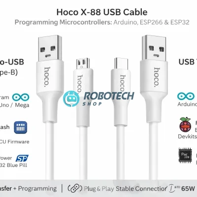 USB Cable for Programming Microcontrollers | Micro-USB & Type-C