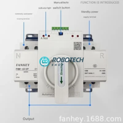 FANHEY 63A Automatic/Manual Transfer Switch (ATS) – Dual Power Changeover Switch