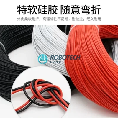 Silicone Wire Extra Soft High Temperature Resistant Tinned Copper Cable – 30AWG / 16AWG, 1 Meter