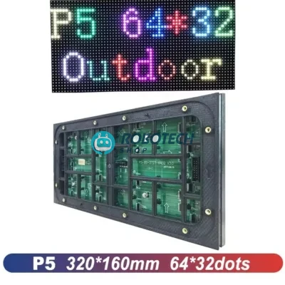 Outdoor P5 Full Color LED Display Module SMD RGB 64×32 – HUB75, 1/8 Scan