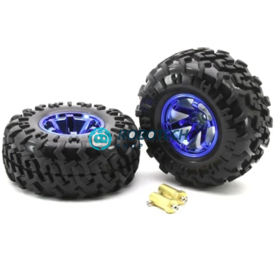 130mm Robot Car Wheel with Connecting Bush – Off-Road Rubber Wheel