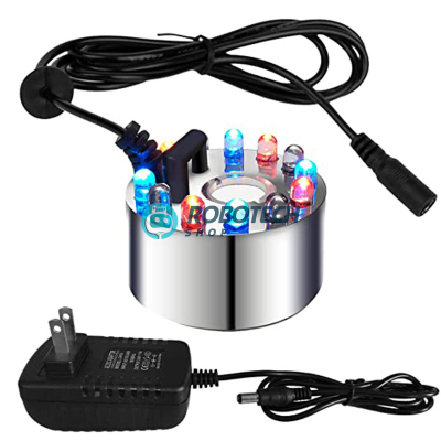 Ultrasonic Mist Maker Fogger with 12 LED Lights & Power Adapter